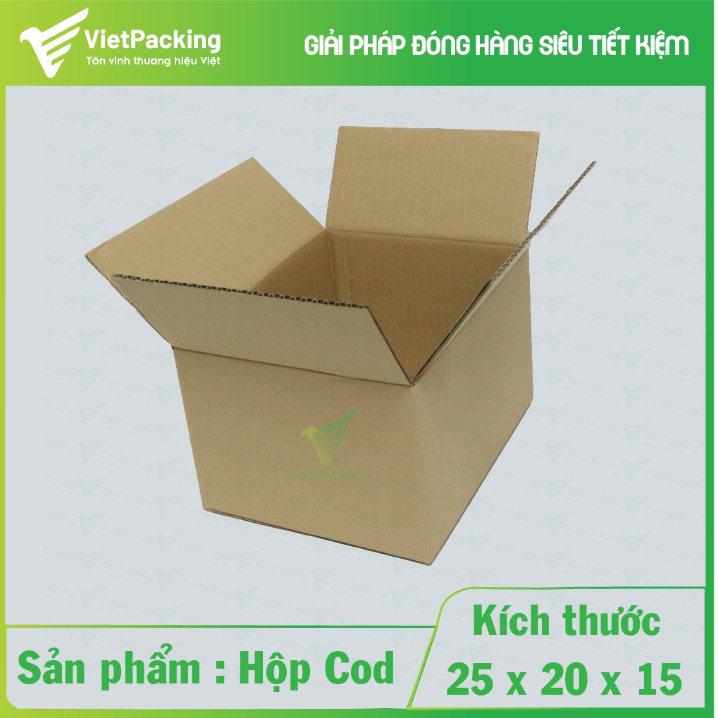 [CỰC HOT] 25 Hộp carton đóng hàng size 25x20x15 siêu đẹp, giấy cứng