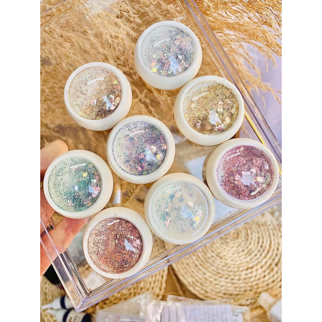 Set 8 hũ nhũ vẩy cá trang trí móng