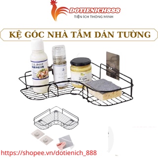 Kệ góc nhà tắm dán tường sơn tĩnh điện siêu dính chắc, kệ để đồ nhà bếp tiện dụng
