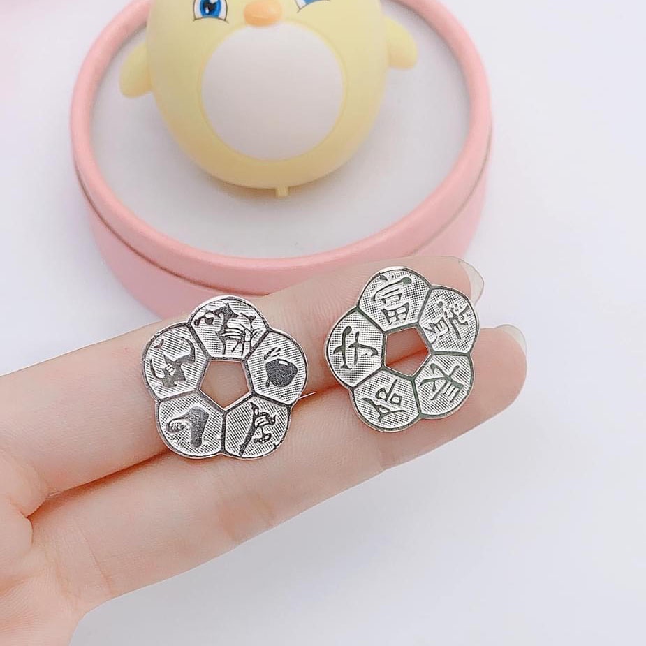 Đồng xu bạc hoa mai kim tiền thương hiệu Bạc Minh Cảnh