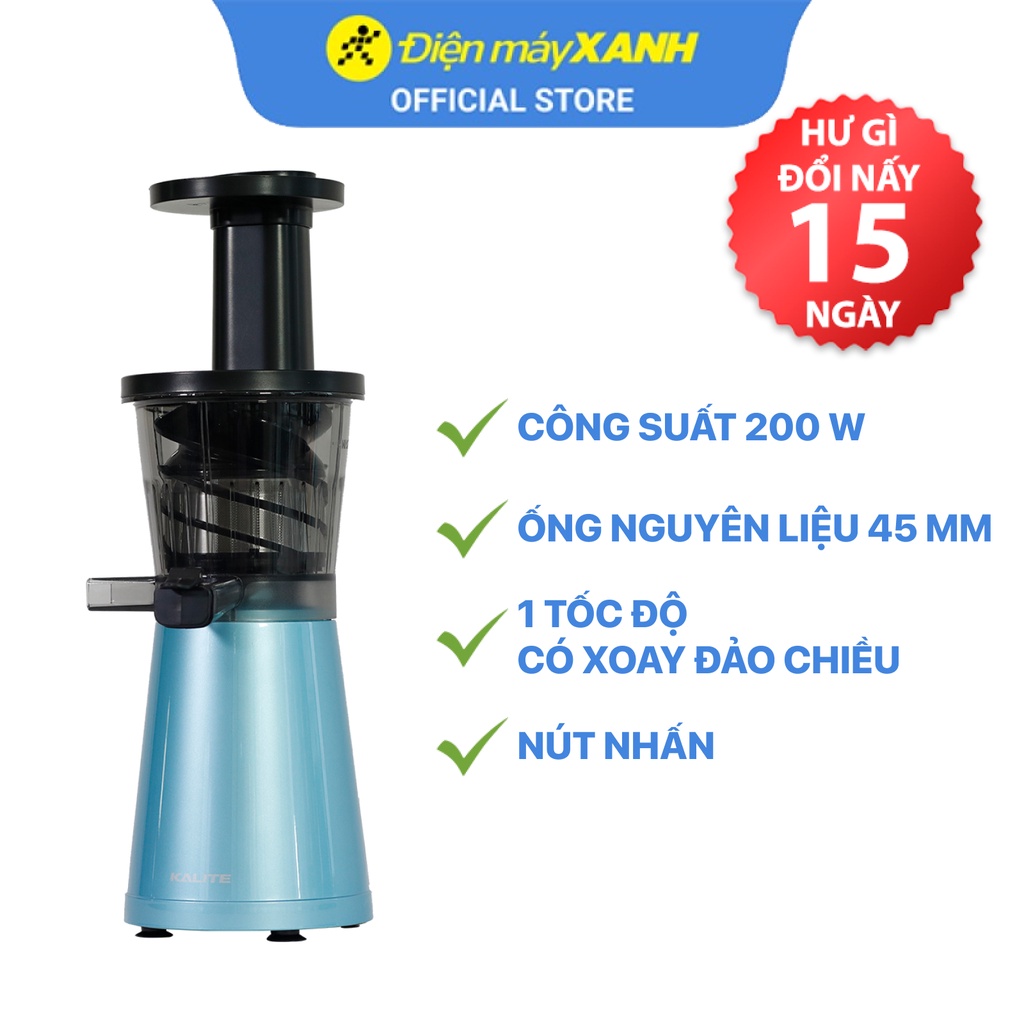 [Mã ELHA22 giảm 5% đơn 300K] Máy ép chậm Kalite KL-530 200 W - Chính hãng BH 12 tháng - Ống nguyên liệu 45 mm