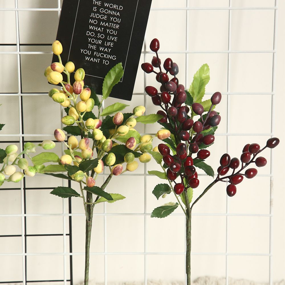 Nhánh Quả Mọng Nhân Tạo Độc Đáo Trang Trí Tiệc Cưới/ Phông Nền Chụp Ảnh DIY|Cây Giả Nhiều Màu Trang Trí Nhà Cửa
