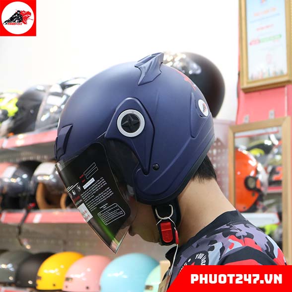 Mũ bảo hiểm 3/4 MT168 - Asia - Mực nhám