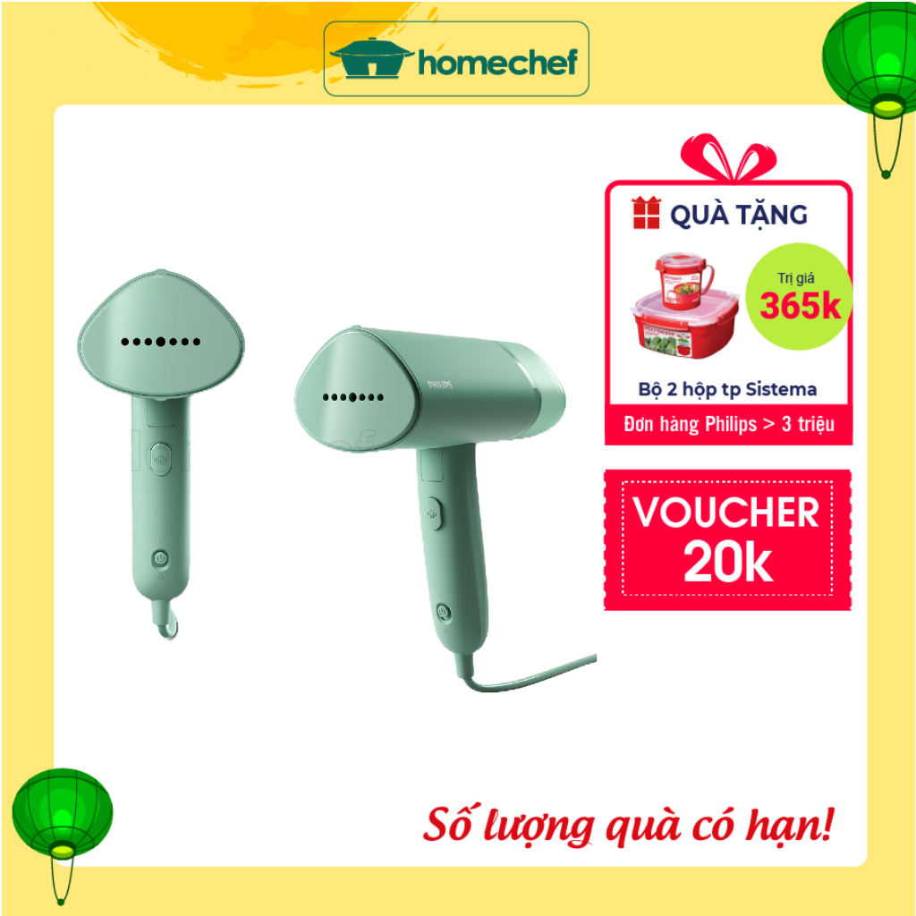 Bàn là hơi nước cầm tay du lịch Philips STH3010/70 công suất 1000W ủi nhanh, bảo hành 2 năm chính hãng