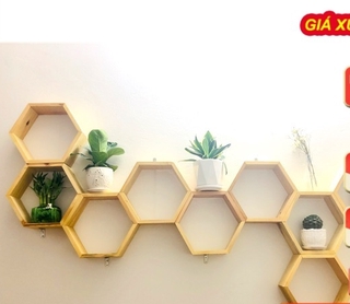 Kệ lục giác treo tường decor