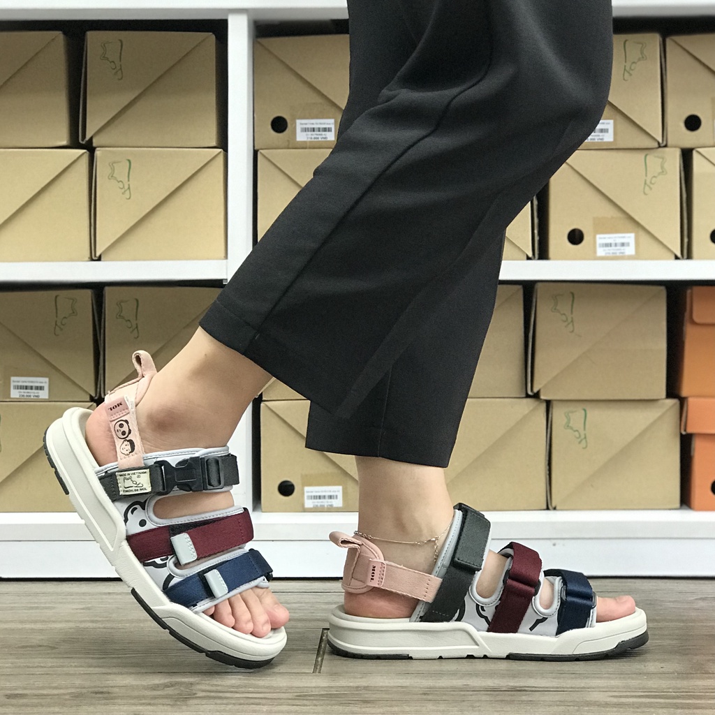 Giày Sandal MOL Nữ 3 Quai Ngang Quai Hậu Tháo Rời Êm Bền Phù Hợp Đi Học Đi Làm Đi Du Lịch Màu Cầu Vồng Mã MS1801