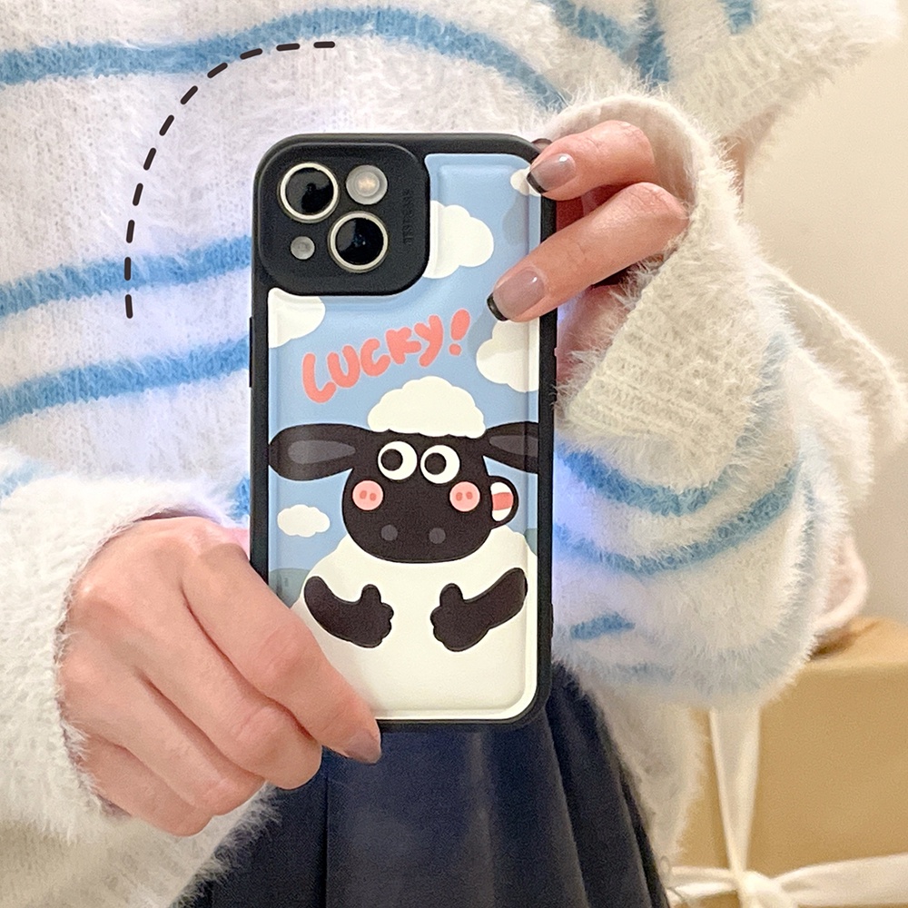 Ốp Điện Thoại Dẻo Họa Tiết Hoạt Hình Chú Cừu Dễ Thương Cho iPhone13 ProMax 12 11 Pro Max X XR Xs Max Se 7 8 Plus