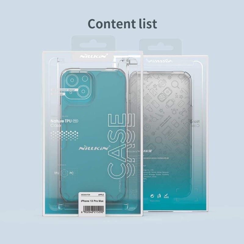 Ốp lưng trong suốt Nillkin cho iPhone 15 , 15 Pro Max , 14 ,14 Pro Max , 14 Pro , 13 , 13 Pro Max , 12 Pro Max chống sốc