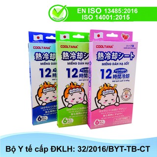 Miếng dán hạ sốt cooltana, hộp 06 miếng; 02 miếng/ túi