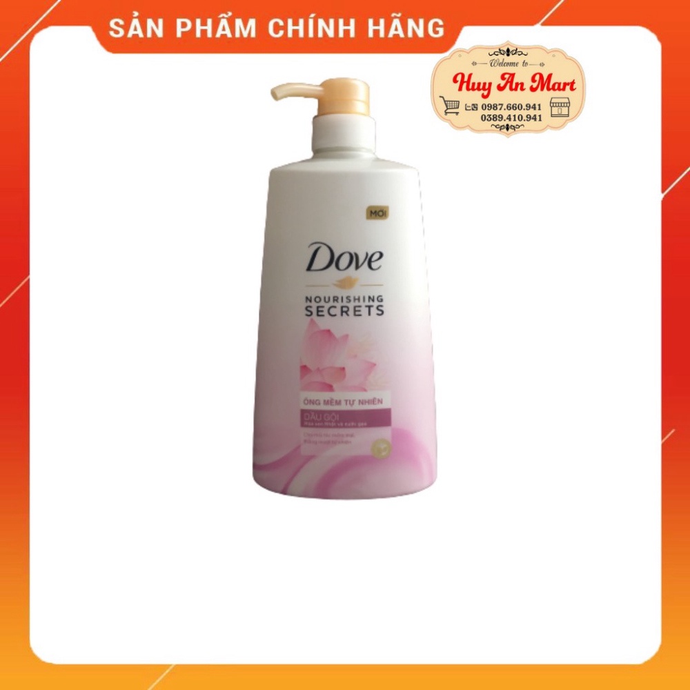 DẦU GỘI  DOVE  HOA SEN  VÀ NƯỚC GẠO 640G Óng mềm tự nhiên