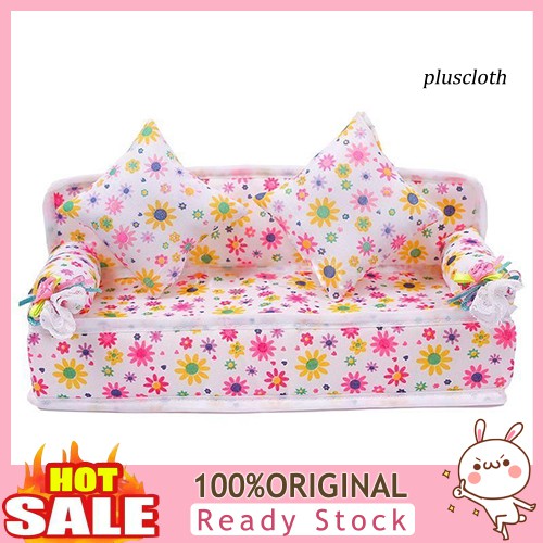 Ghế Sofa Và 2 Gối Mini Trang Trí Nhà Búp Bê