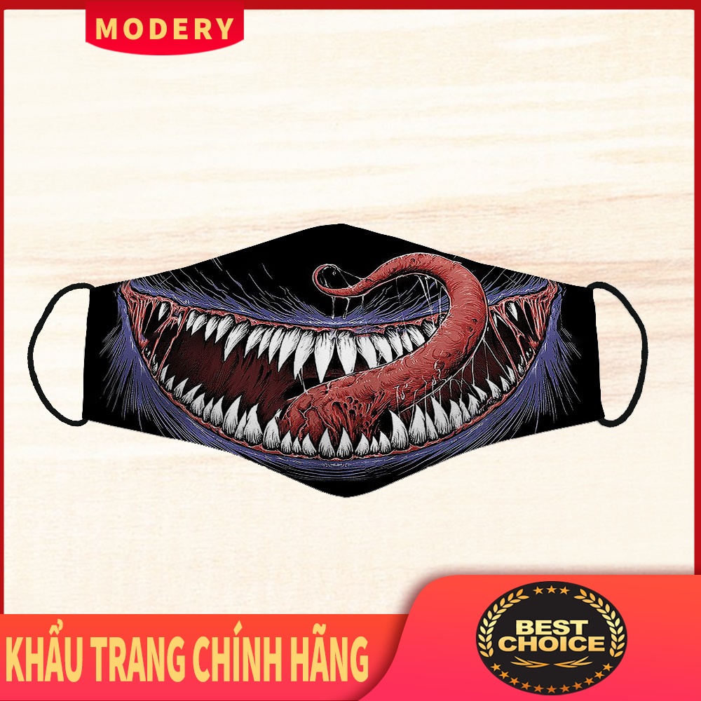 khẩu trang chống hóa chất độc hại In Hình HORROR (84) MODERY Vải Cotton 100%, Kháng Khuẩn, Không Đau Tai, Dễ Thở Dành ch