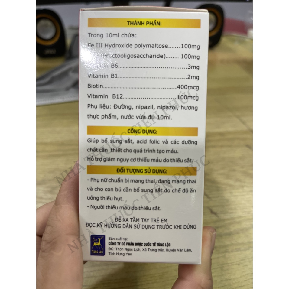 Uni FerPlus 3+ - Bổ sung sắt, các dưỡng chất cần thiết cho quá trình tạo máu, sắt nước cho mẹ va bé Hộp 20 ống