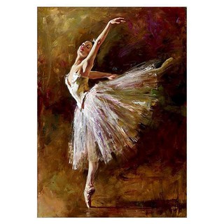 Bộ tranh đính đá DIY trang trí nhà cửa hình cô gái múa ba lê