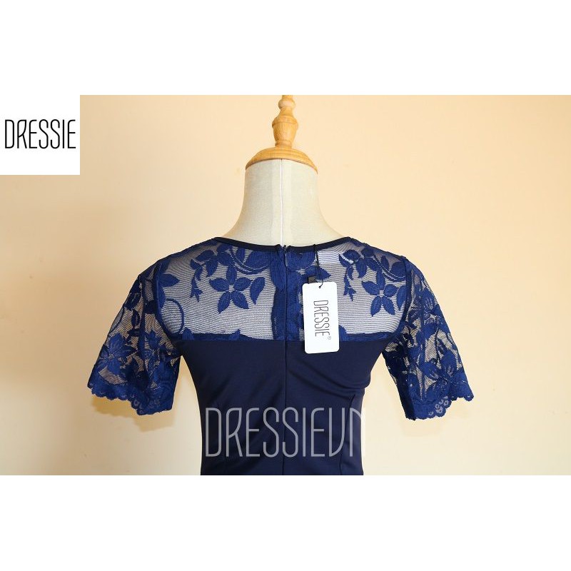 Áo Váy Đầm Ôm Body DRESSIE Đuôi Cá Công Sở Dạo Phố Dự Tiệc Thời Trang Nữ Xinh Xắn Phối Ren - DB71 (Xanh)