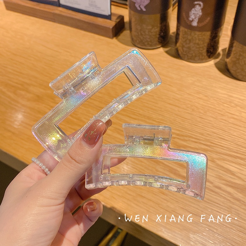 Kẹp Tóc Càng Cua Hình Vuông Trong Suốt Thời Trang Cho Nữ