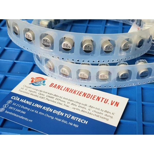 [ Combo 10 chiếc ] Tụ nhôm 220uF 25V kích thước 8×10.5mm