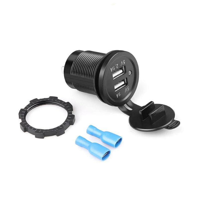 Tẩu sạc USB 2 cổng sạc nhanh (5V - 2A) chế sạc cho xe máy xe tăng tàu bò Honda, Yamaha
