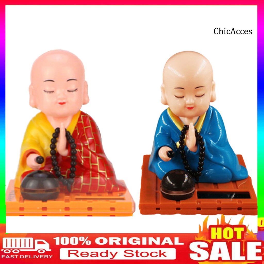 Tượng Chú Tiểu Lắc Đầu Trang Trí Sử Dụng Năng Lượng Mặt Trời
