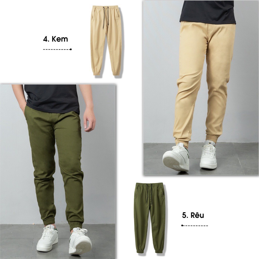 Quần Jogger kaki MEN WEAR68 basic 5 màu trơn