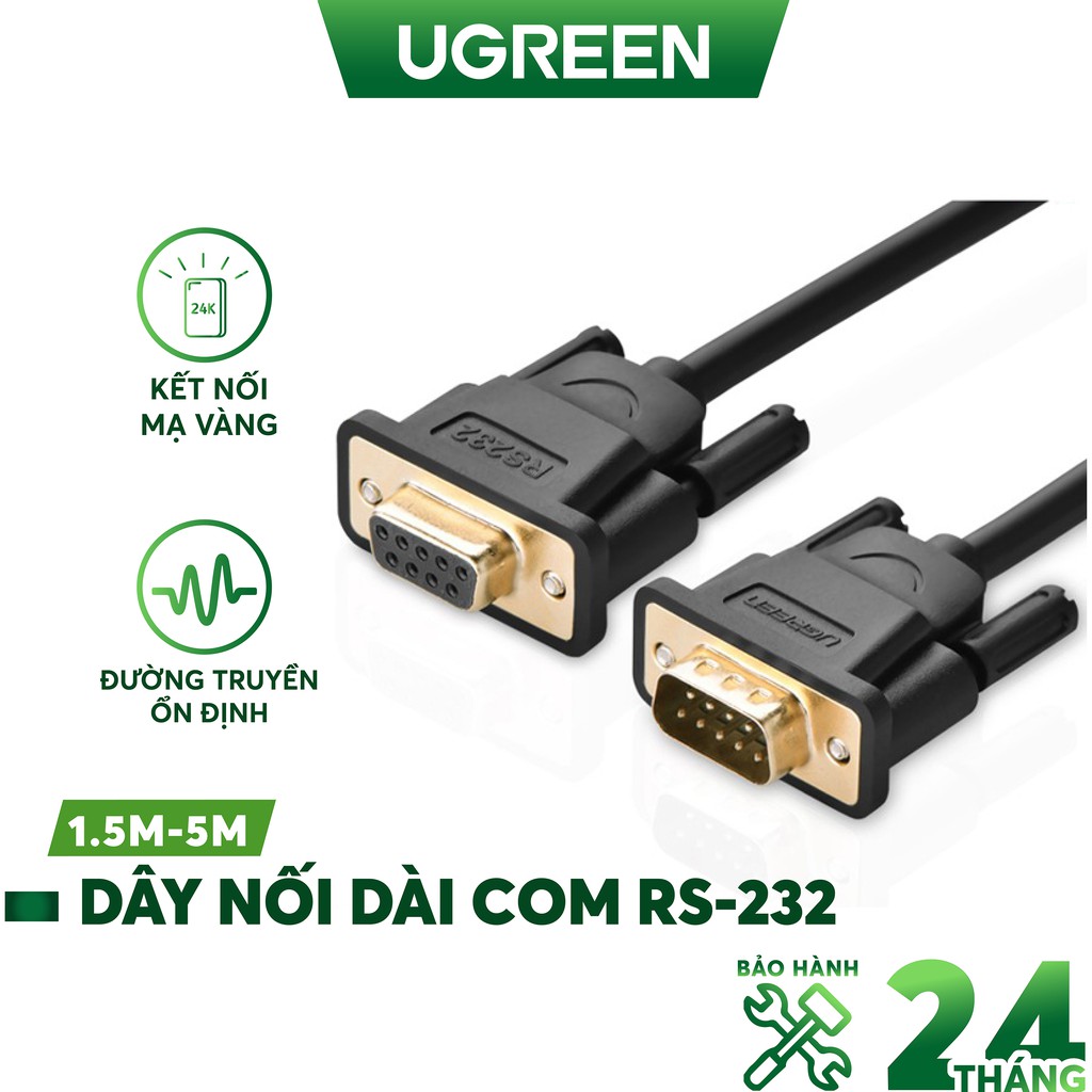 Dây cáp COM RS-232 đực sang đực UGREEN DB101 - Hàng phân phối chính hãng - Bảo hành 18 tháng