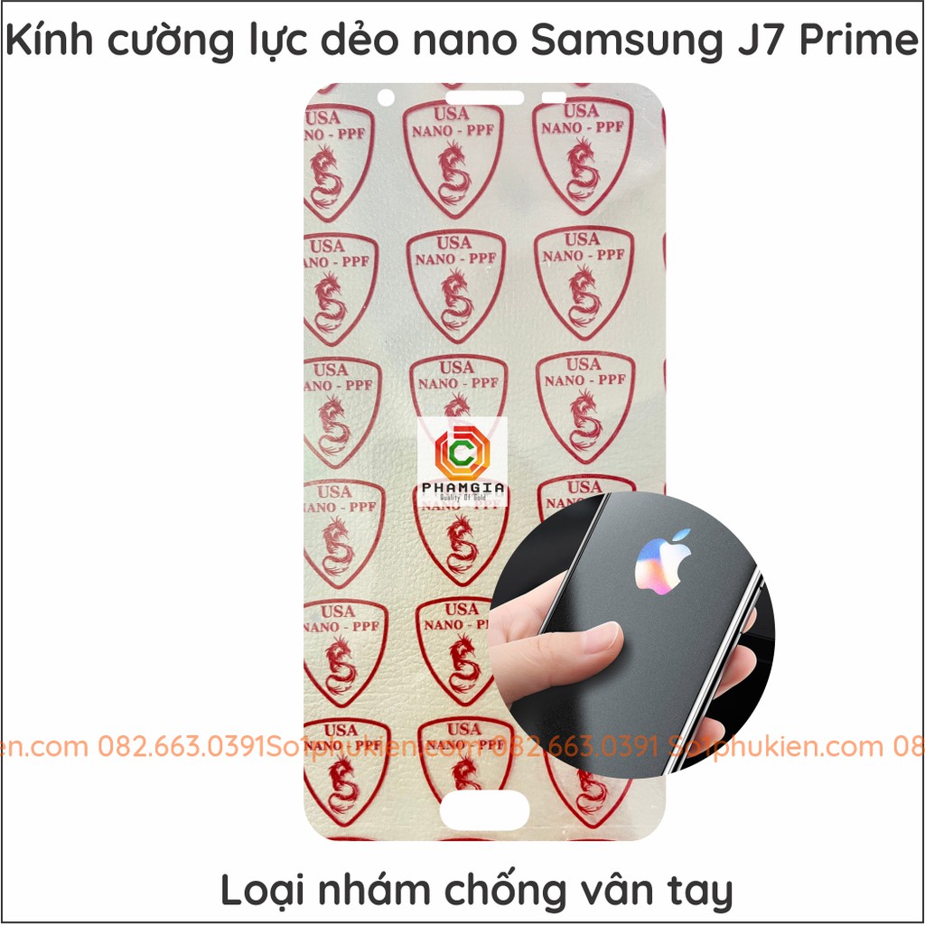 Dán cường lực Samsung J7 Prime dẻo nano, siêu bền, siêu trong tặng phụ kiện đầy đủ