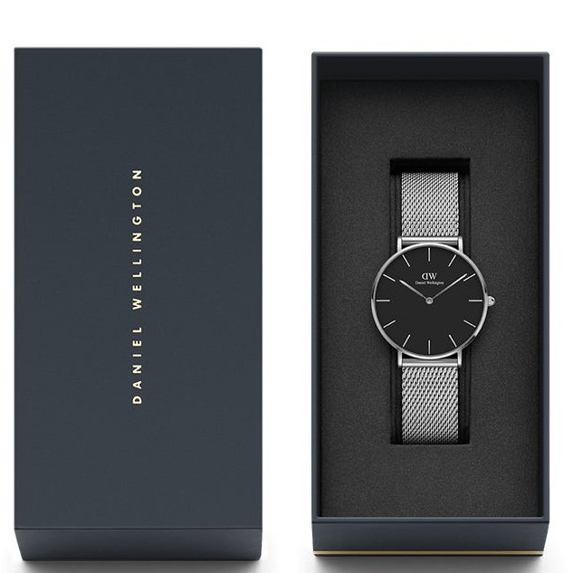 Đồng hồ kim nam nữ Daniel Wellington Classic Petite Dây Mesh 36 mm & 28mm- Bạc mặt đen - FULL BOX HÃNG | BigBuy360 - bigbuy360.vn