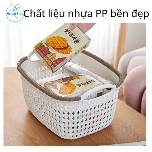 Giỏ nhựa,rổ nhựa đựng đồ có quai cầm Song Long đa năng tiện lợi, nhiều size, màu ngẫu nhiên (hồng, vàng, xanh, kem)