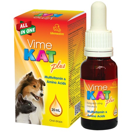 Siro nhỏ giọt Vimekat plus 20ml tăng cường sức khỏe chó mèo