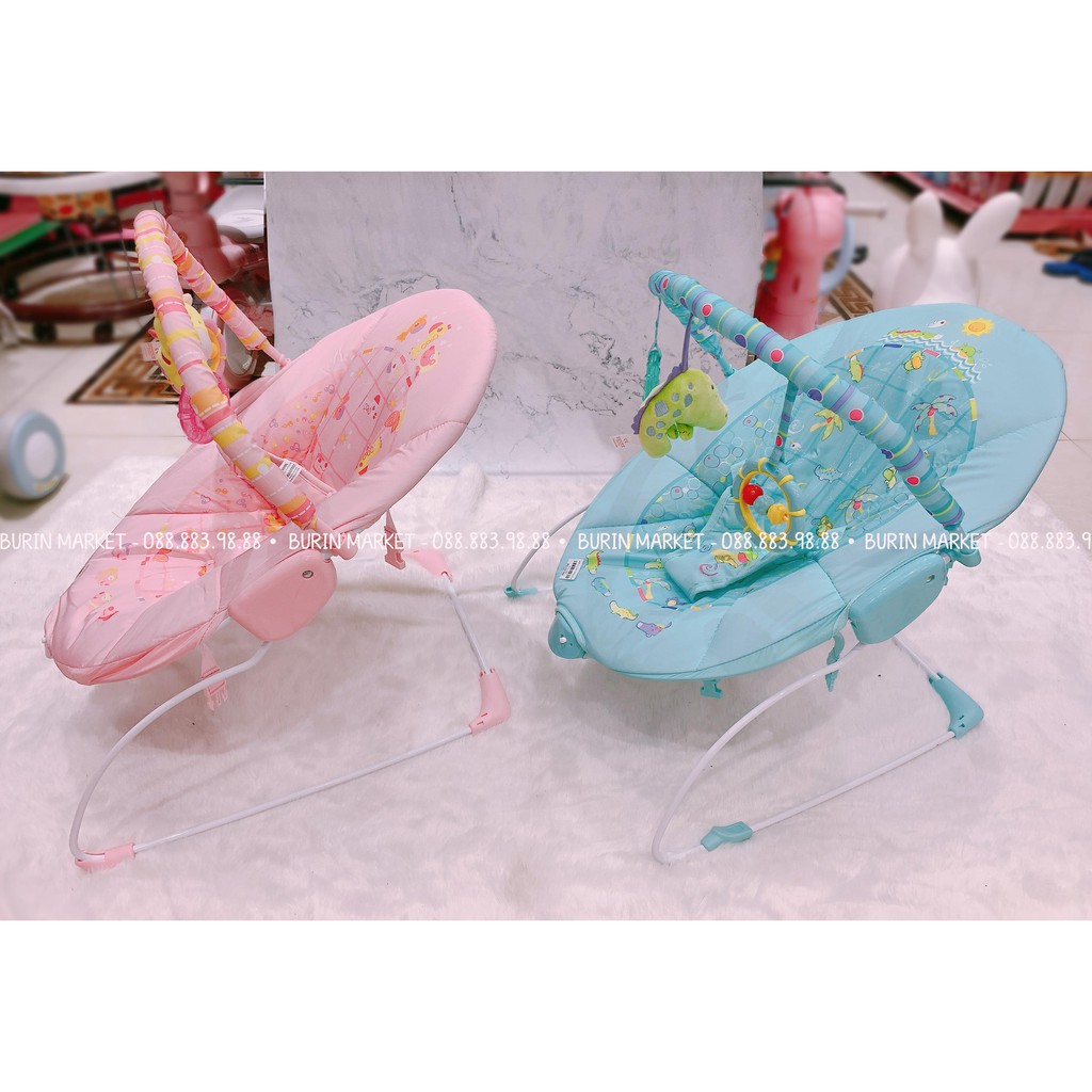 Ghế Rung - Ghế Nôi Cho Bé - Ghế Nhún Hai Màu - BurinStore