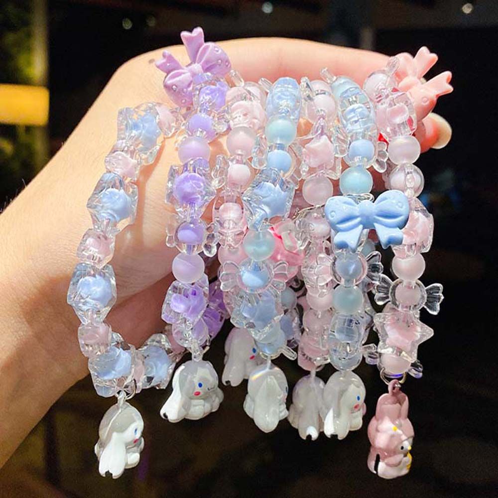 Vòng đeo tay đính hạt họa tiết hoạt hình thiết kế đáng yêu cỡ lớn cho nữ