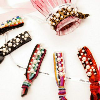 Dây buộc tóc màu sắc thổ cẩm đính hạt