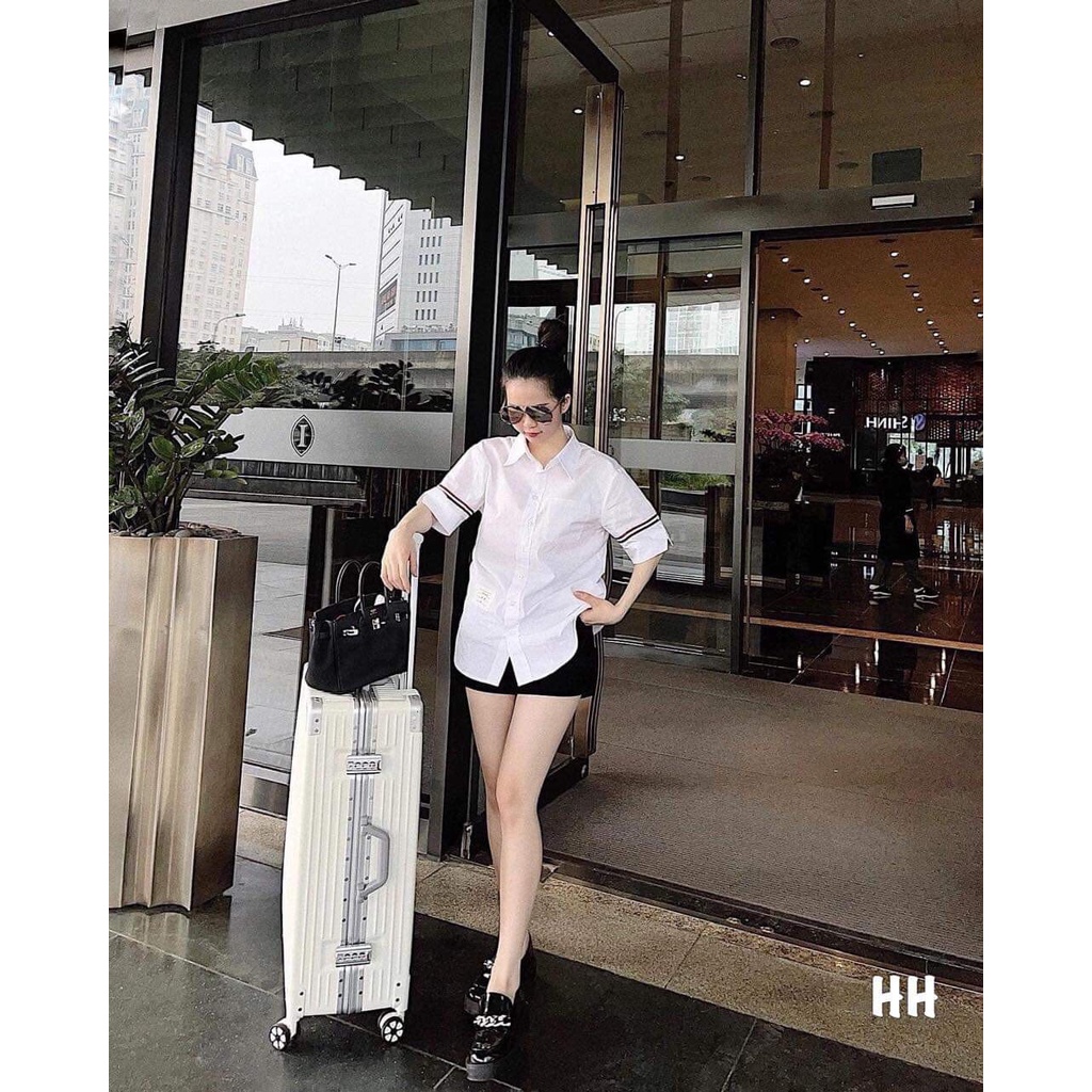 Áo Sơ mi cộc tay chạy rót cánh tay Áo nam nữ  siêu hót