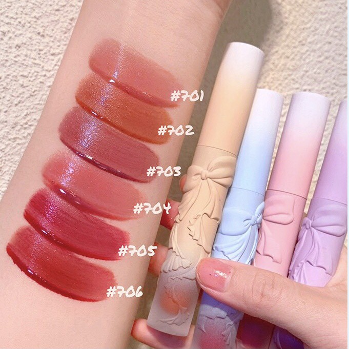 Son tint bóng nơ GOGO TALES mềm môi căng mọng Sweet Girl Mirror Light Lip Dew hot trend lâu trôi Gogotales GT271 GOGO84