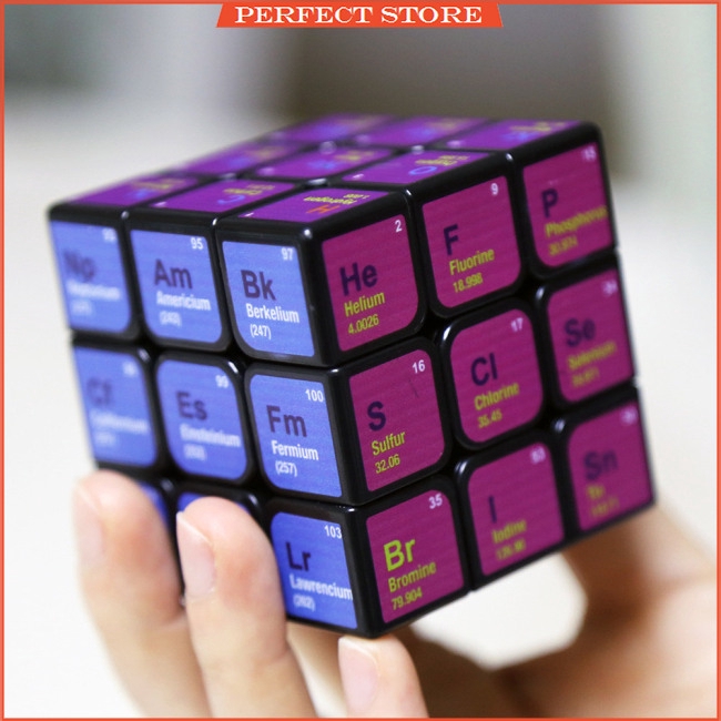 Khối rubik 3x3x3 in bảng tuần hoàn hóa học cho bé