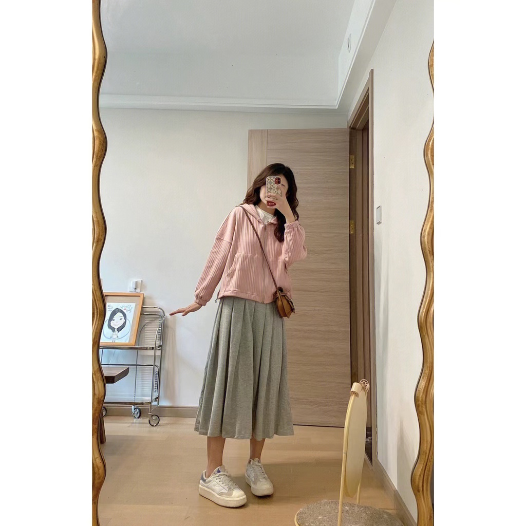 Áo Khoác Thể Thao Nữ Có Nón Thời Trang Hàn Quốc