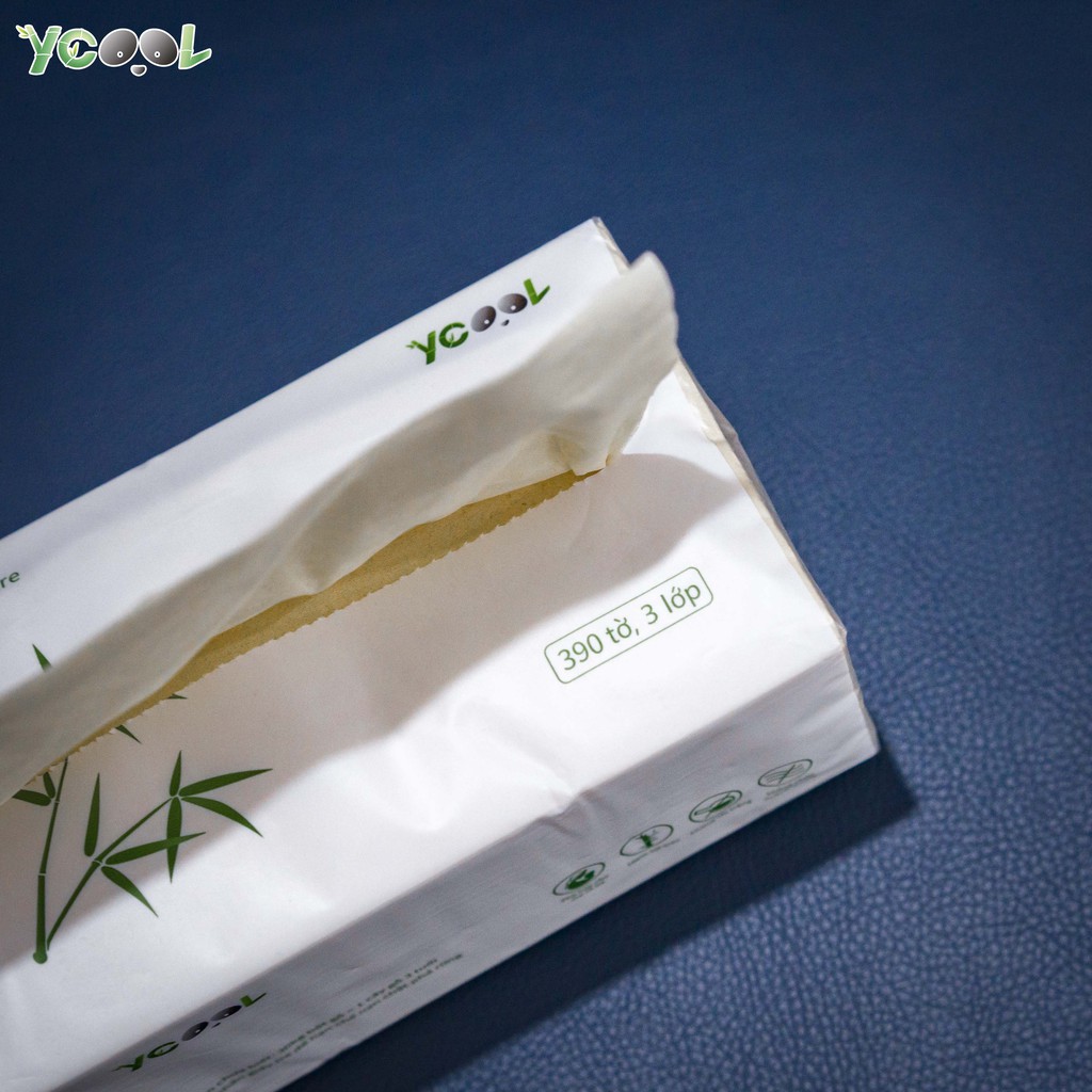 Combo 6 gói Giấy ăn gấu trúc Ycool -giấy vệ sinh giấy gói giấy rút 390 tờ 1 bịch 6 gói