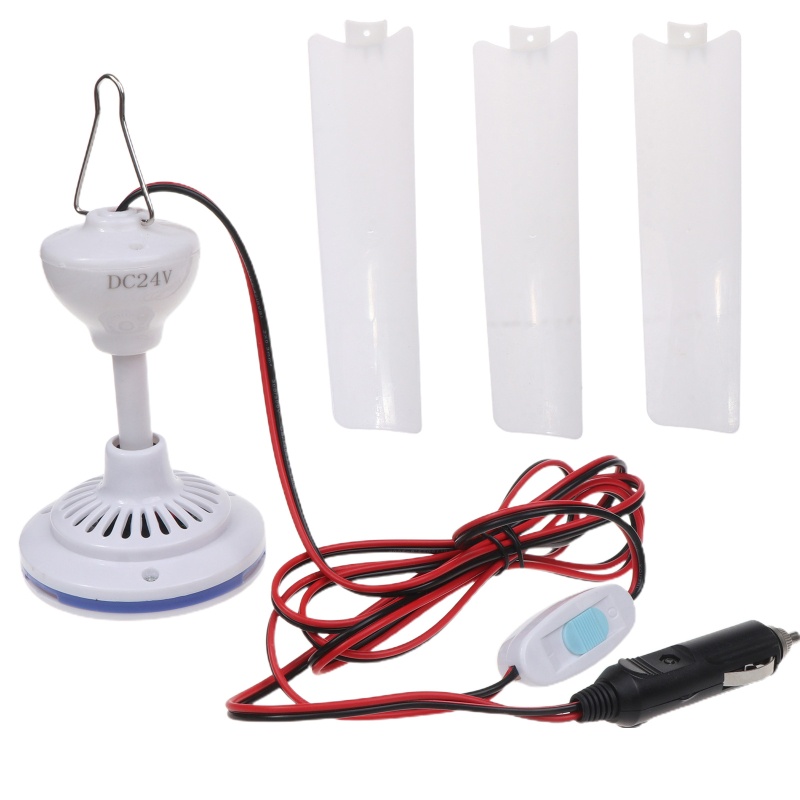 Quạt Trần Du Lịch DC 12V 24V Kèm Dây Cáp Nguồn 230cm