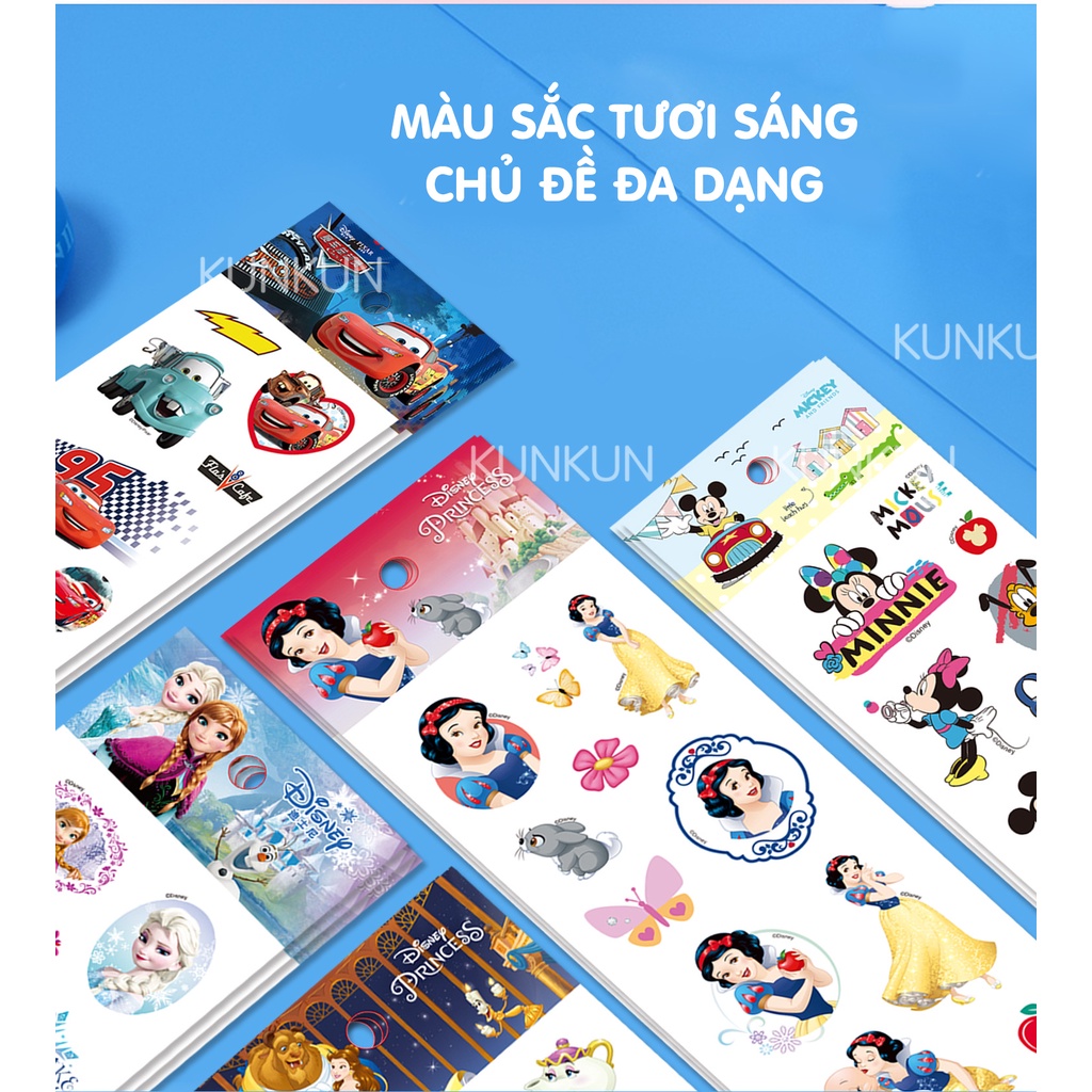 Hình dán sticker nổi 3D công chúa, các nhân vật hoạt hình cute cho bé