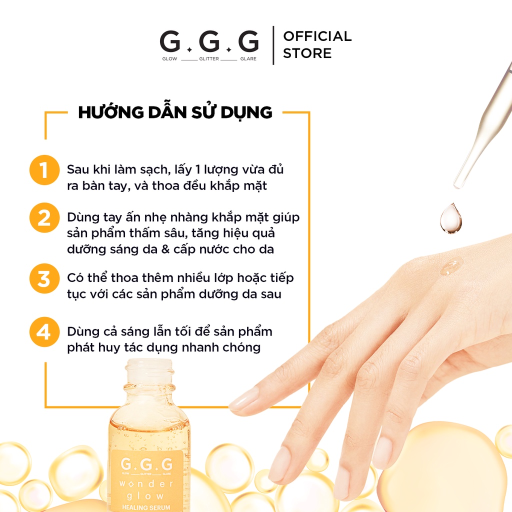 Tinh Chất serum Nghệ Dưỡng Sáng GGG Wonder Glow Healing Serum Mờ Thâm, Ngừa Mụn 30ml