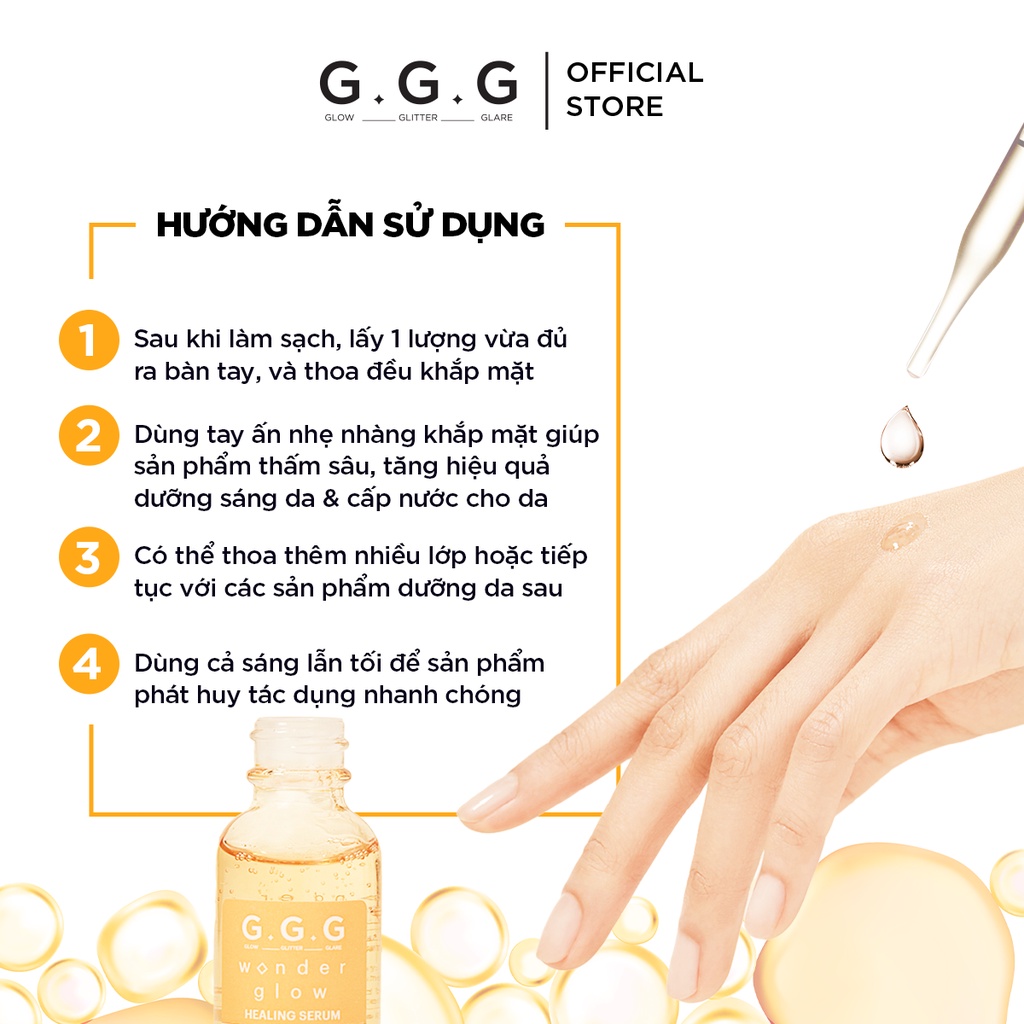 Tinh chất Nghệ Dưỡng Sáng, Mờ Thâm, Ngừa Mụn GGG Wonder Glow Healing Serum