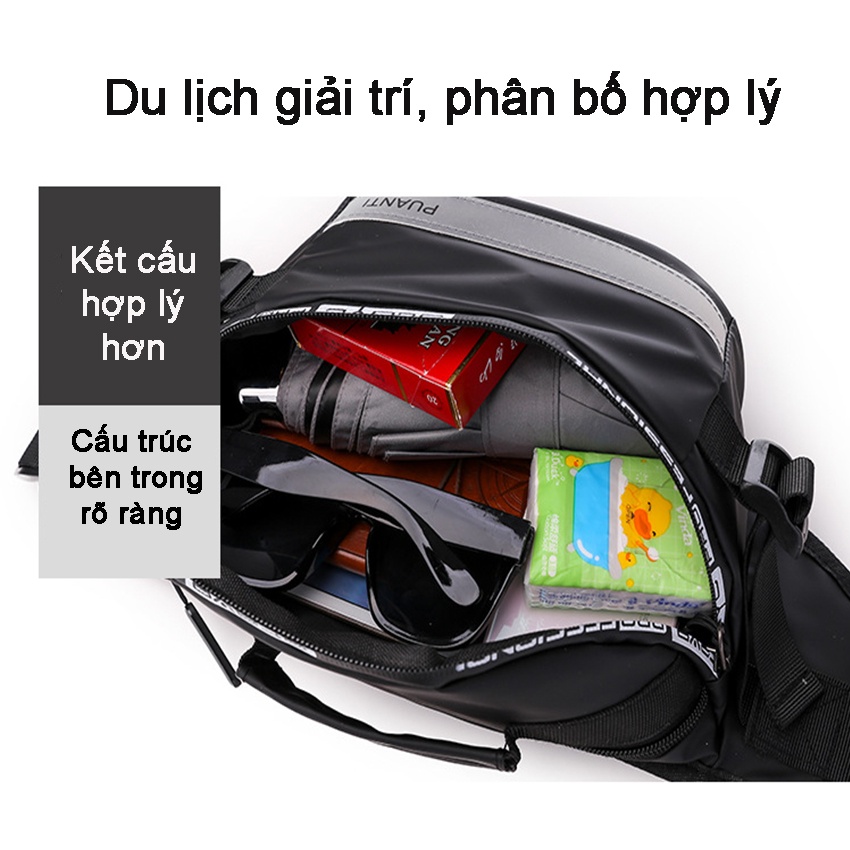 Túi đeo bụng chống thấm nước Tuxa đi chơi đi thể dục đựng đồ Túi đeo chéo ngực lưng hông