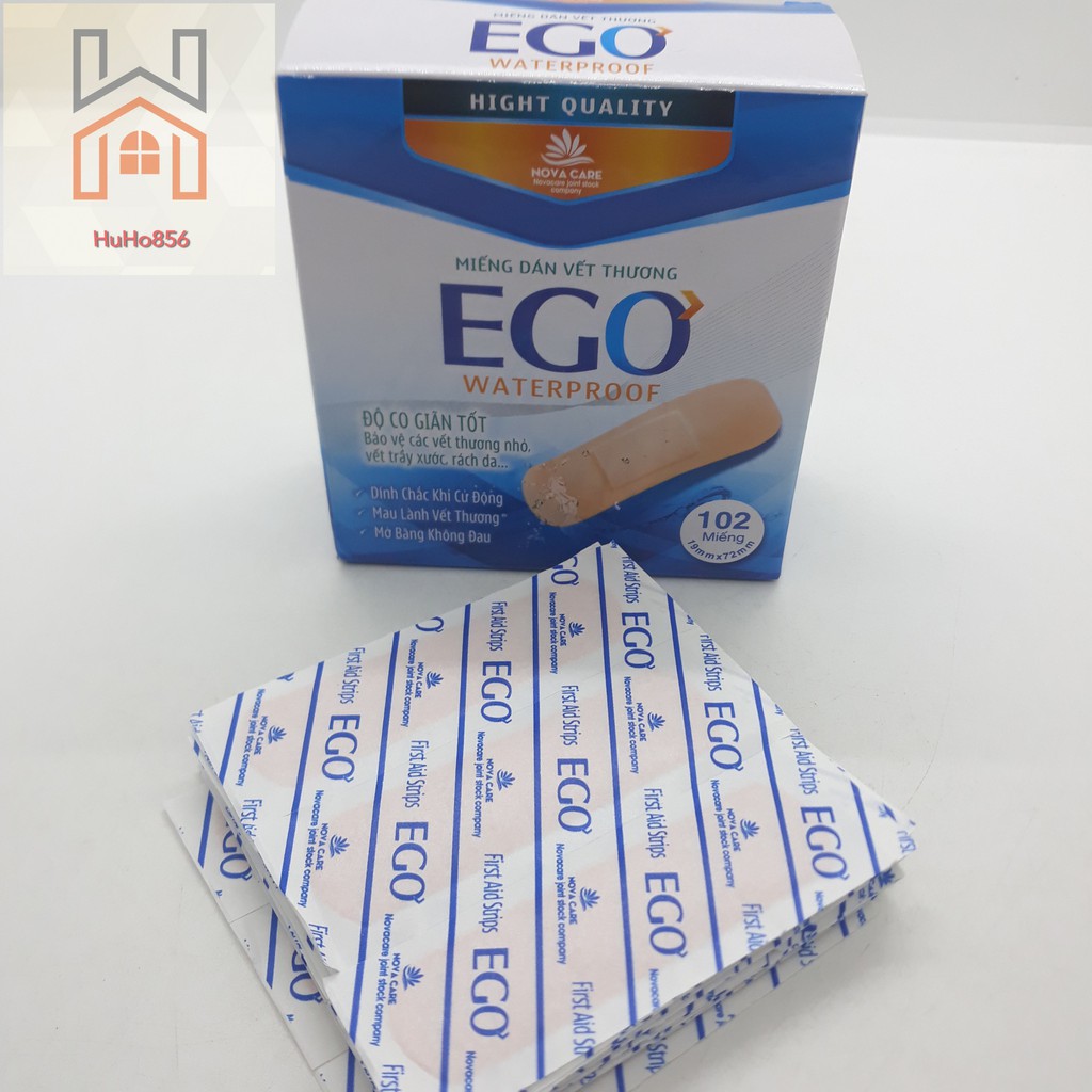 Miếng Dán Vết Thương Ego - Băng dính cá nhân y tế EGO - Hộp 102 miếng