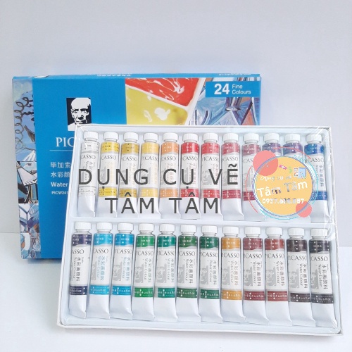 [ TÂM TÂM ]-Màu nước Picasso 12/18/24 màu dung tích 12ml, Picasso WaterColour -