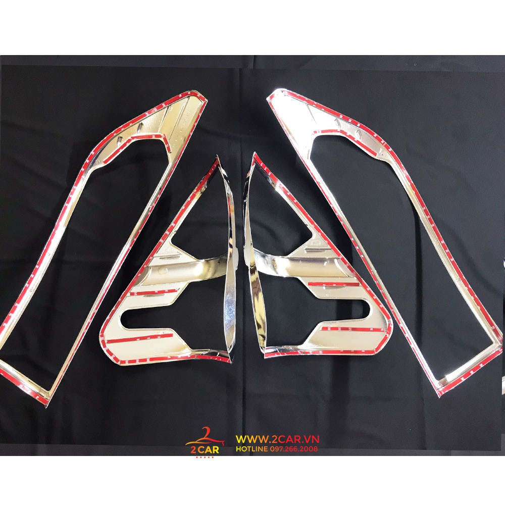 Bộ ốp viền đèn pha, hậu xe Toyota Hilux Revo 2018-2019 mạ crom cao cấp