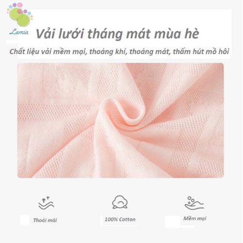 Bộ Bodysuit Sát Nách Mùa Hè Vải Thông Hơi Mỏng Mát Cho Bé Sơ Sinh Lamia 𝟎𝟗𝐁𝐃𝐒
