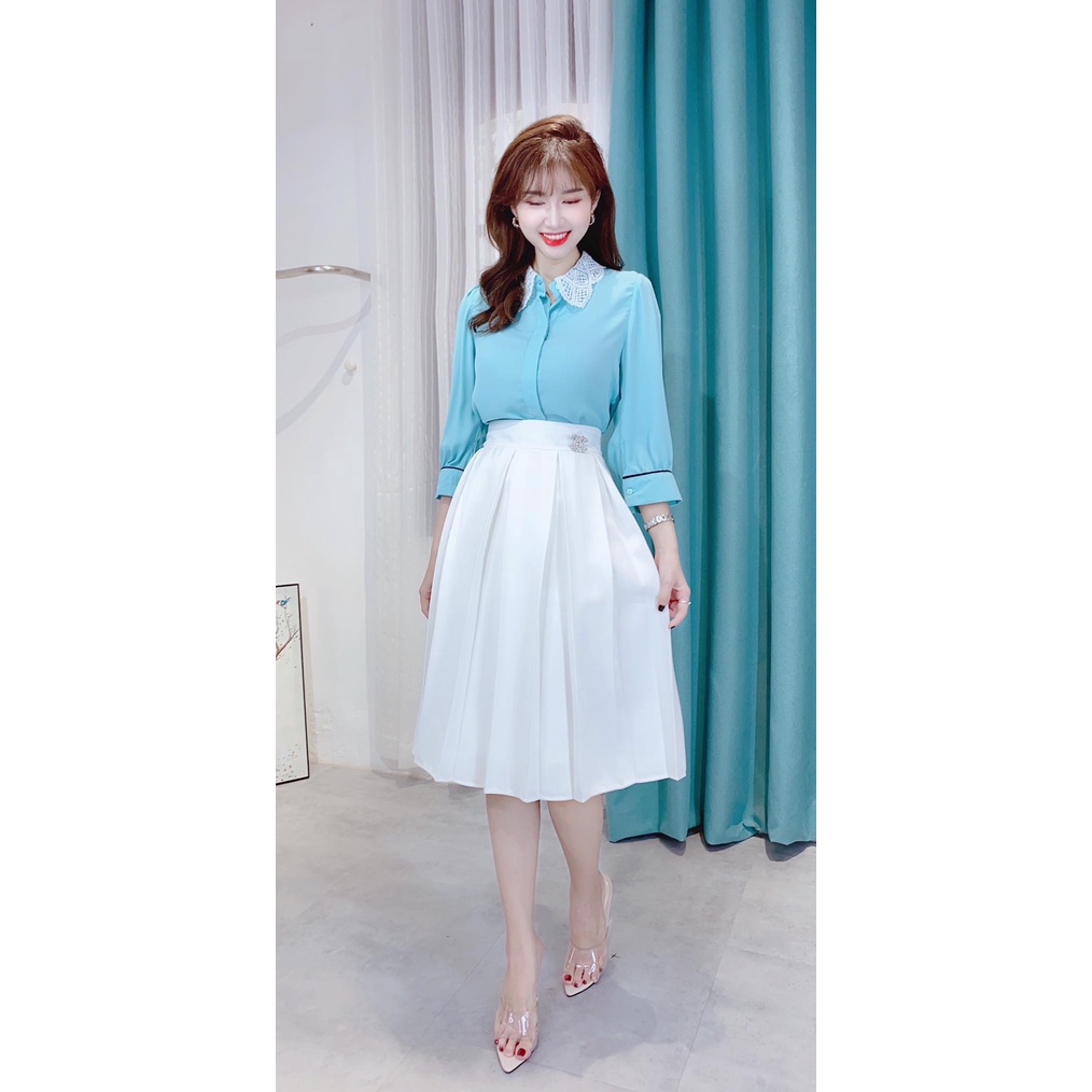 Chân váy xếp ly dài dáng xòe midi qua gối CHUU CV5005 | BigBuy360 - bigbuy360.vn