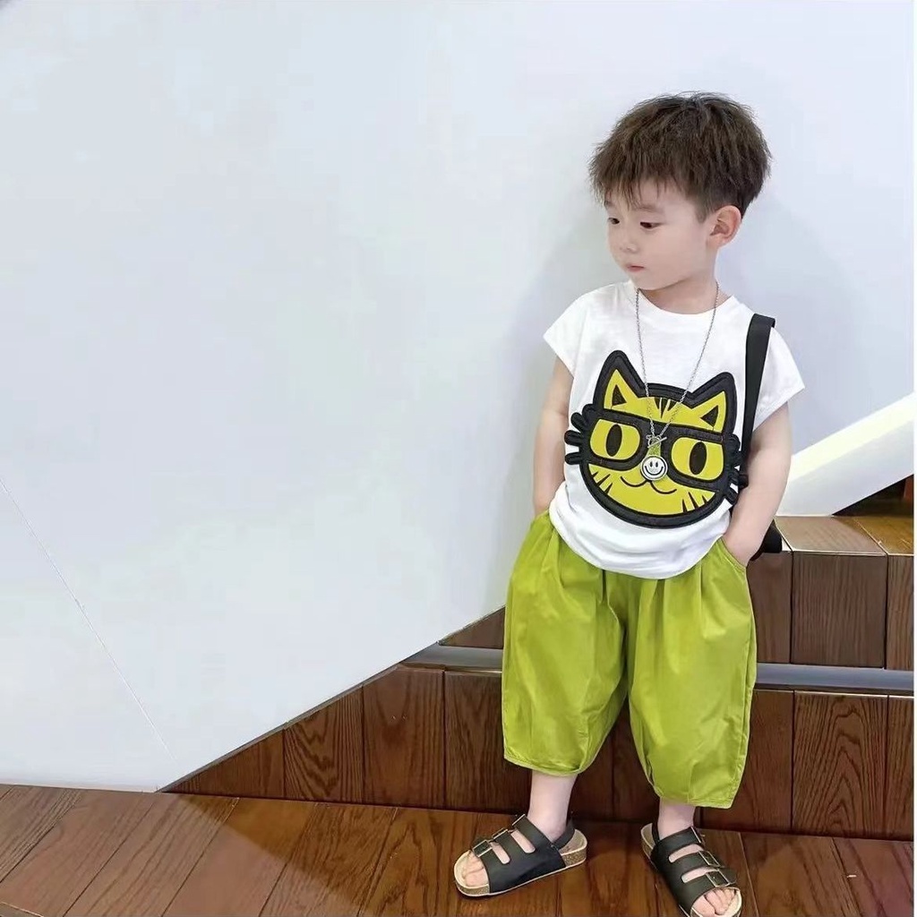 Bộ Quần Áo Họa Tiết Hoạt Hình Thời Trang Mùa Hè Cho Bé Trai