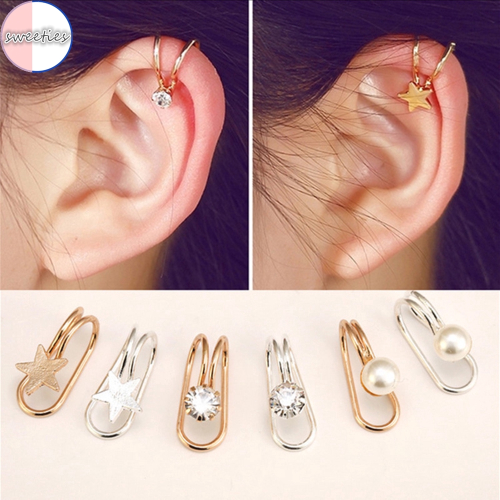 Khuyên Vành Tai Hình Ngôi Sao Đính Đá Xinh Xắn