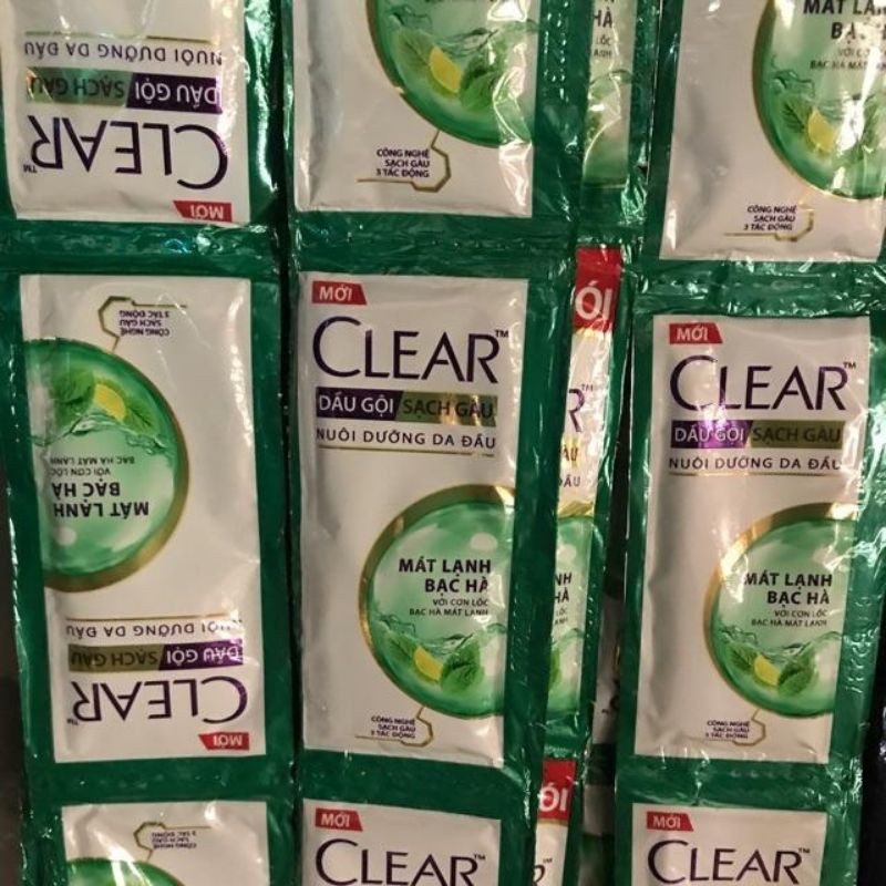 Dây CLEAR Dầu Gội Gói Bạc Hà/ Clear men/ Anh Đào Dây 12 gói